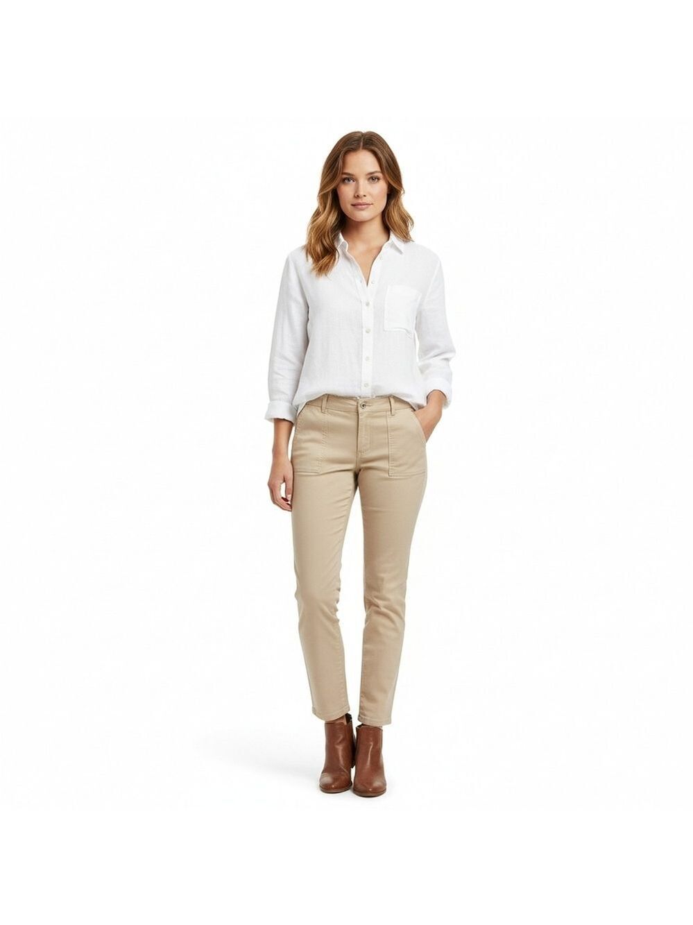 D. Jeans Recycled Twill High Rise Ankle Pants In Oatmeal Size 10